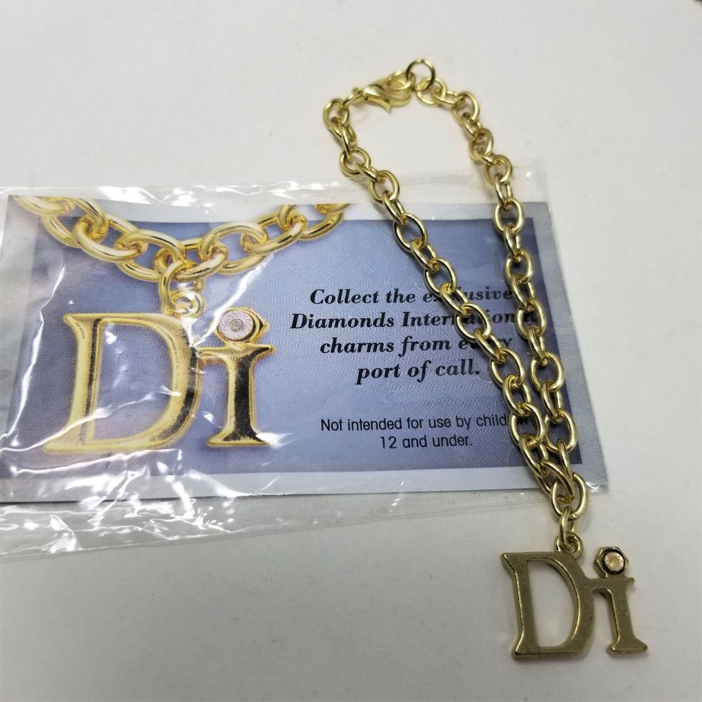 Gold Charm Bracelet New In Bag Diamond Internation